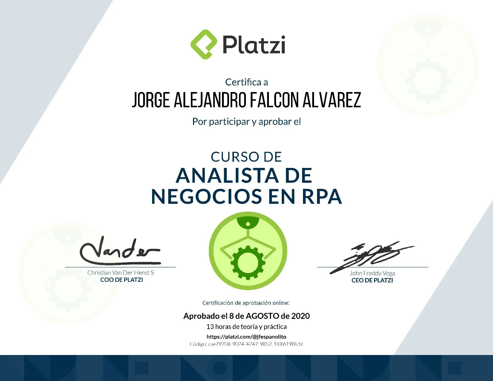 Diploma Analista de Negocios en RPA