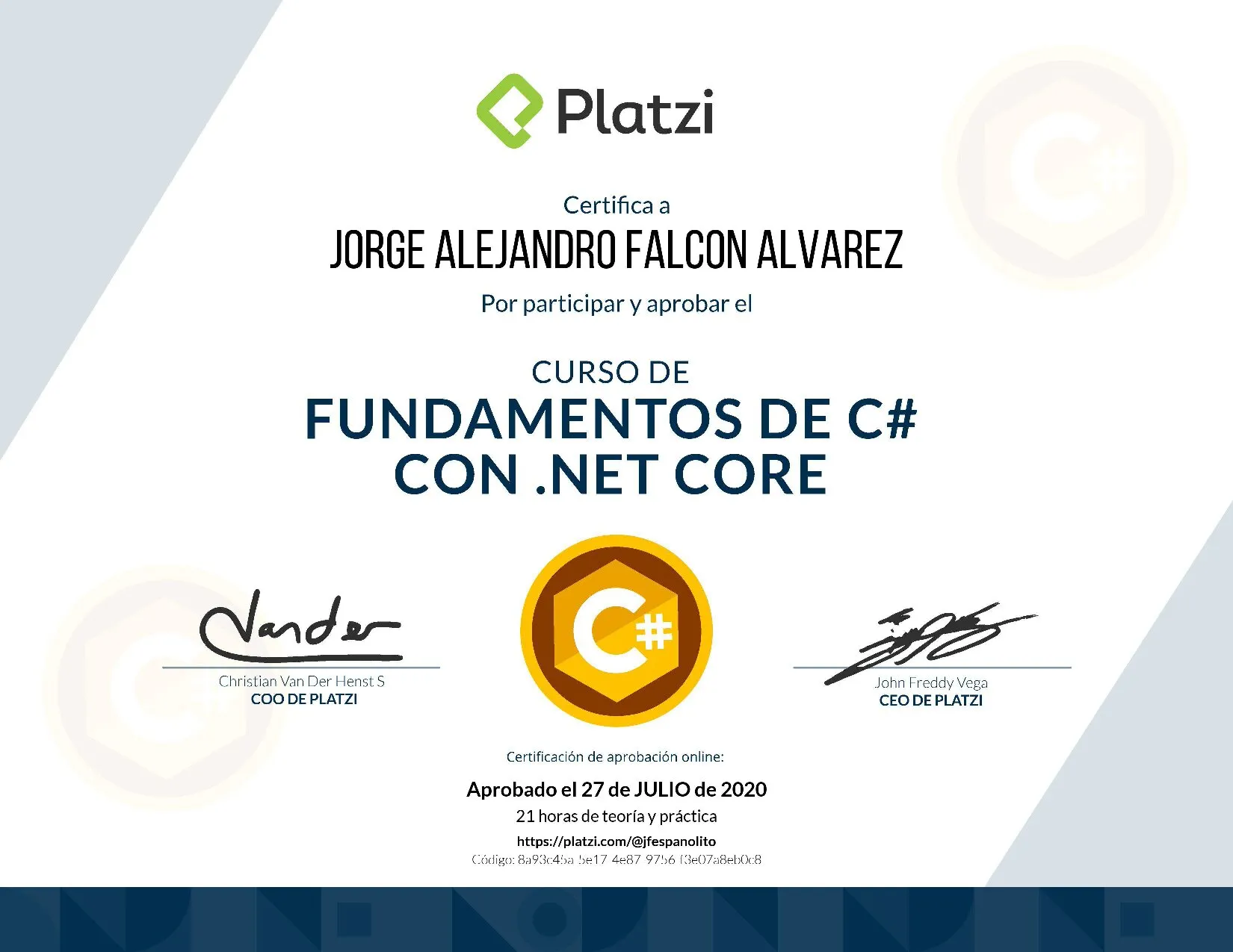 Fundamentos de C# con .NET Core 2.1