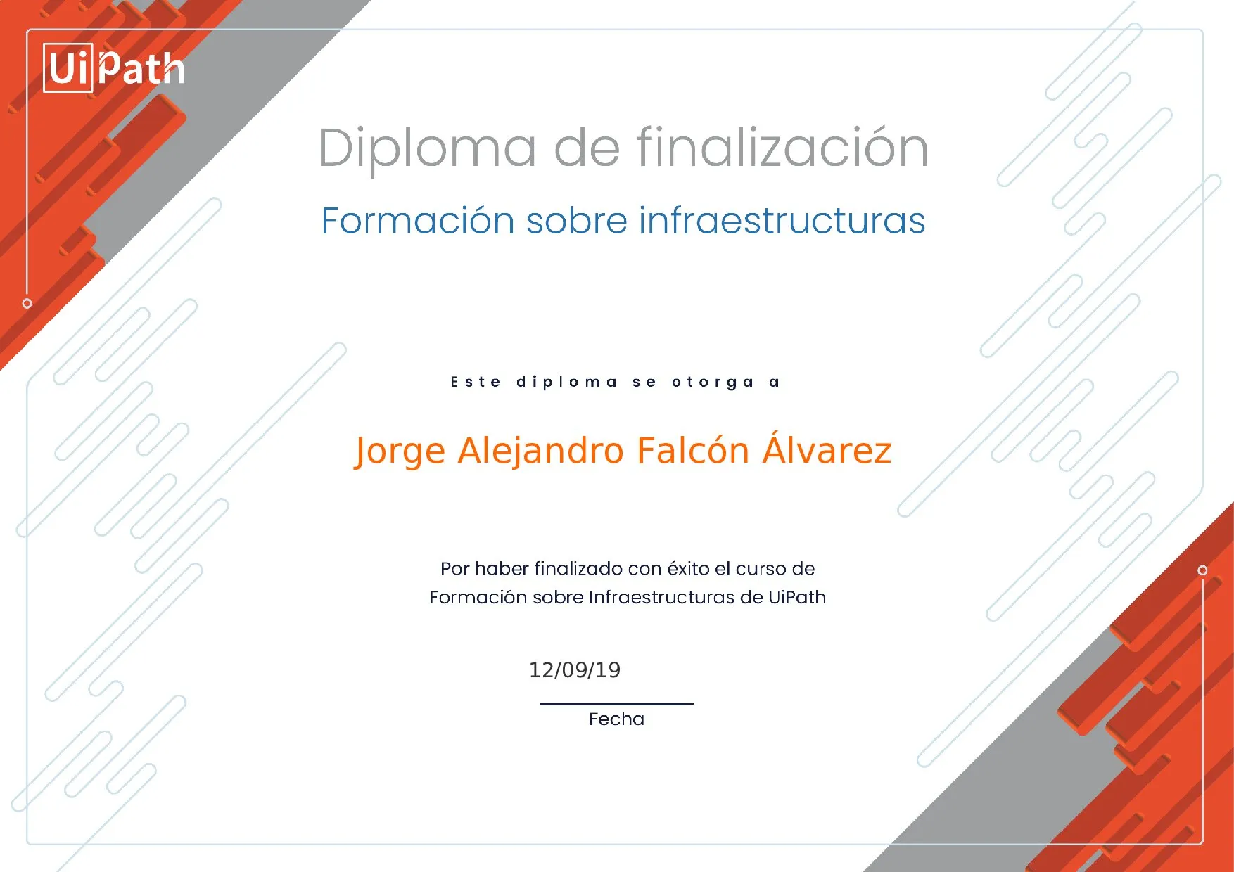 Formación sobre Infraestructuras RPA